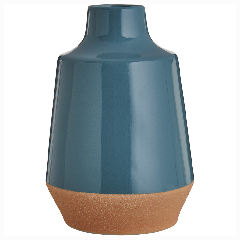 Wilko Blue Curved Vase Image 2