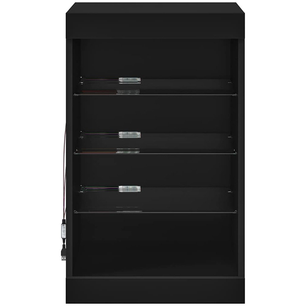 vidaXL Single Glass Door 4 Shelf Black Wooden Sideboard Image 3