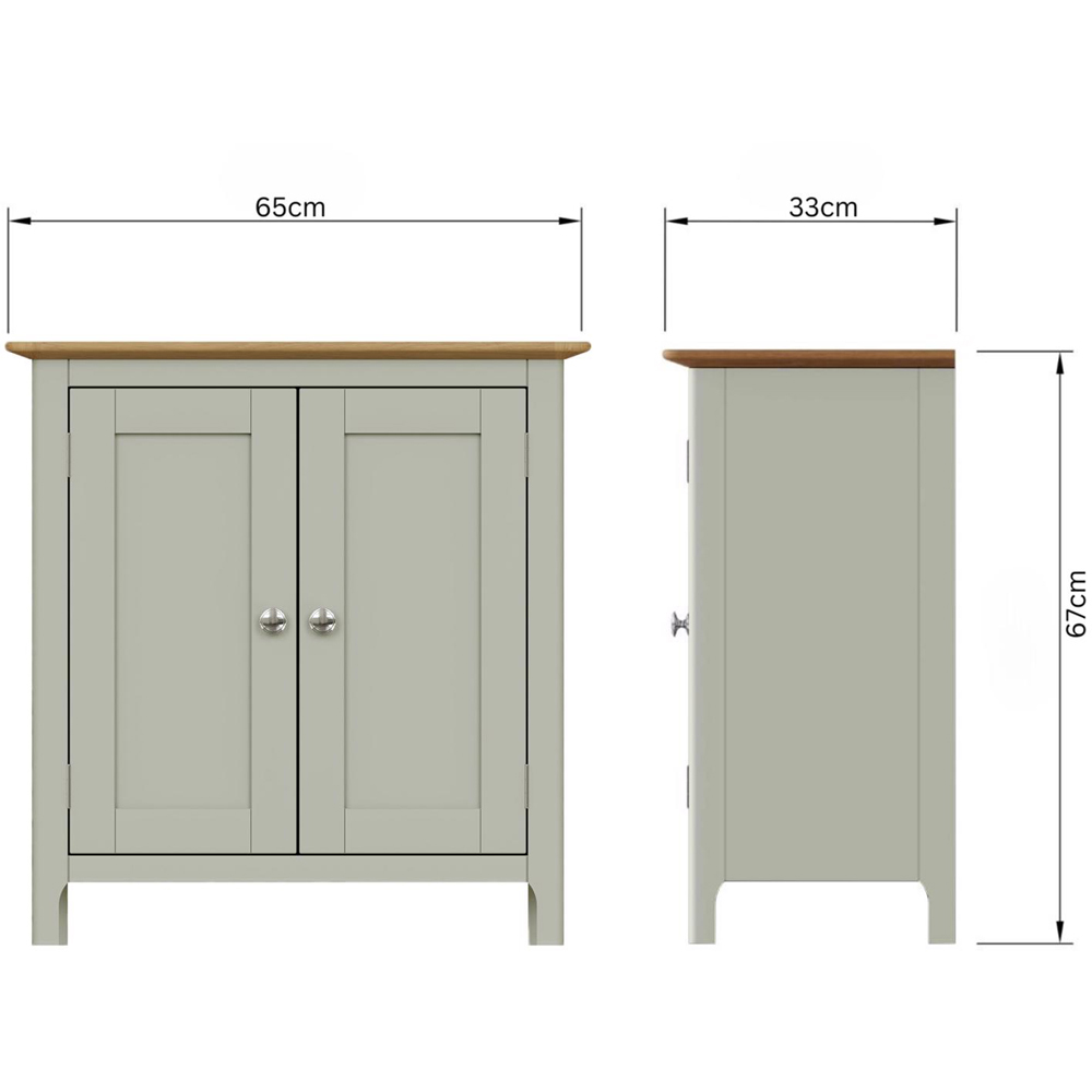FWStyle Taberno 2 Door Sage Green and Oak Compact Sideboard Image 9