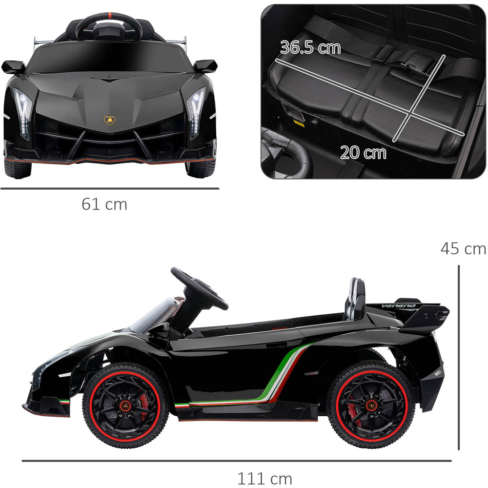 Tommy Toys Lamborghini Veneno Kids Ride On Electric Car Black 12V Image 6