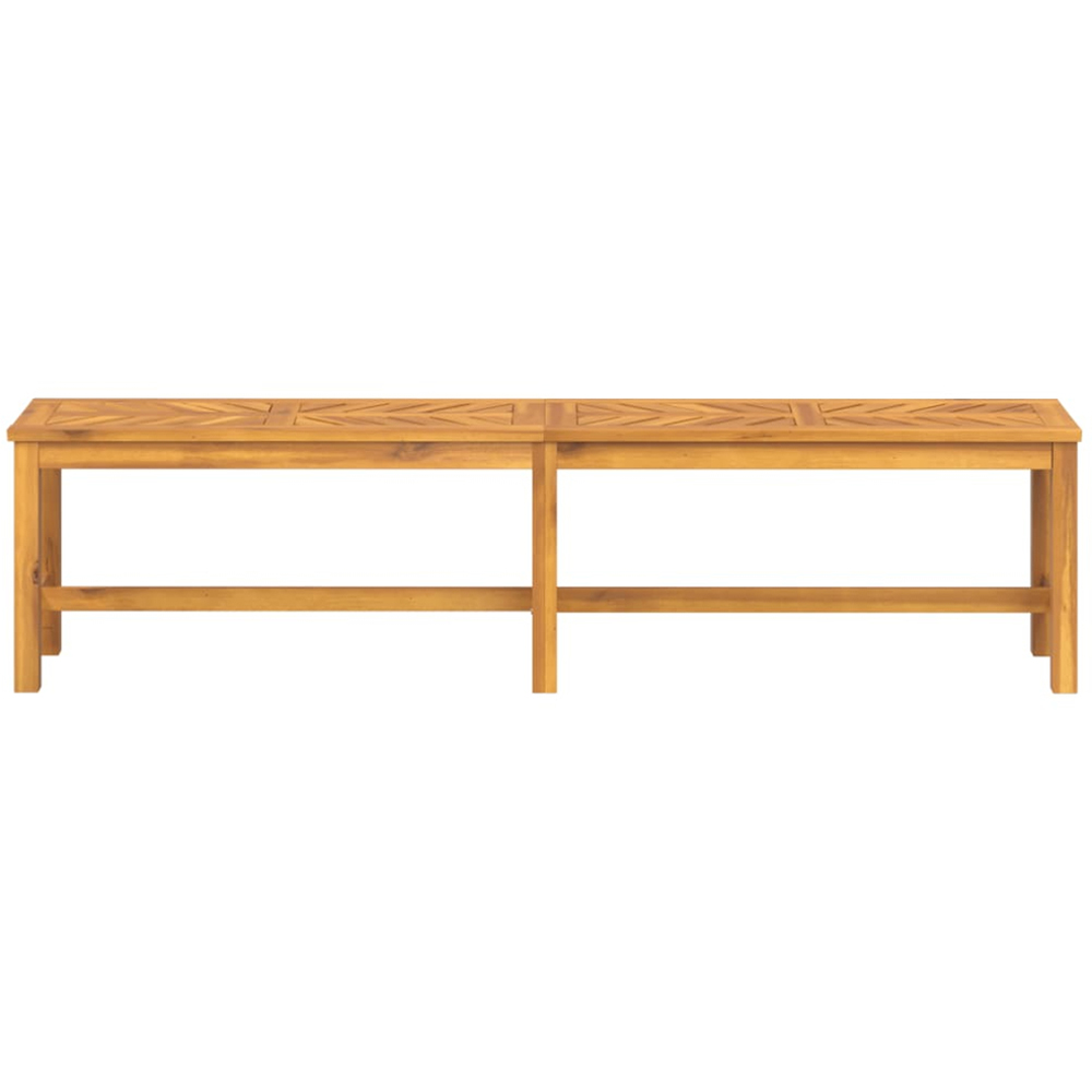vidaXL 4 Seater Solid Wood Acacia Fishbone Slatted Garden Bench Image 3