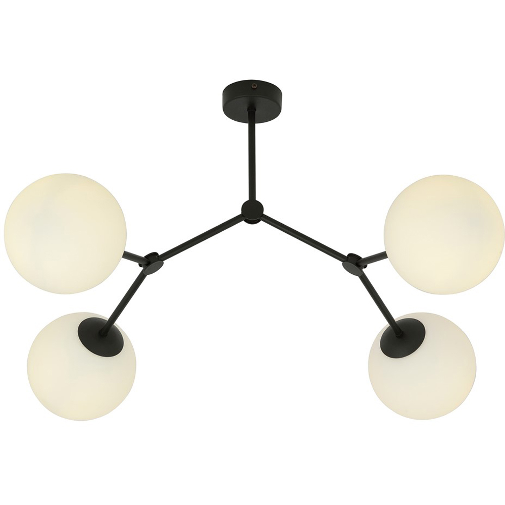 Emibig Space 4 Light White Shade Black E14 Ceiling Light Image 3