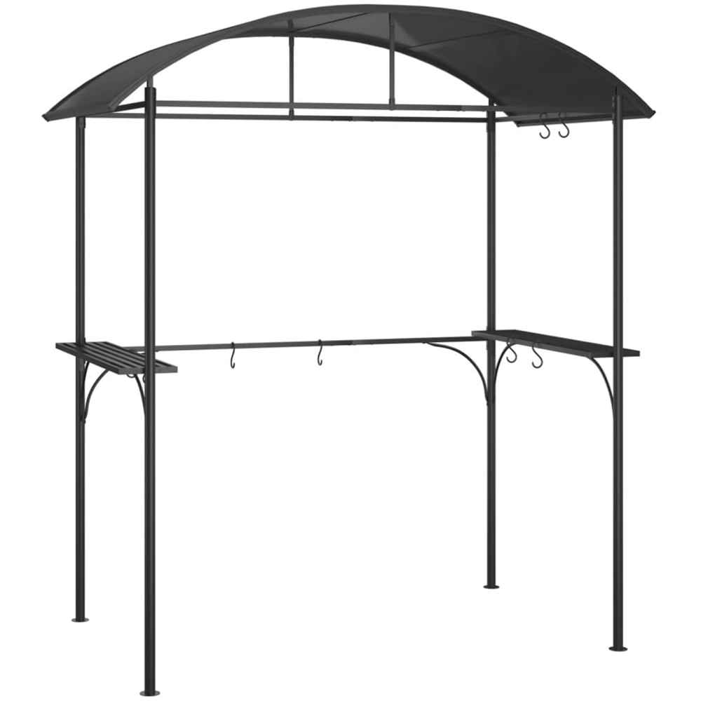 vidaXL 1 x 2m Anthracite BBQ Gazebo with Side Shelves Image 2