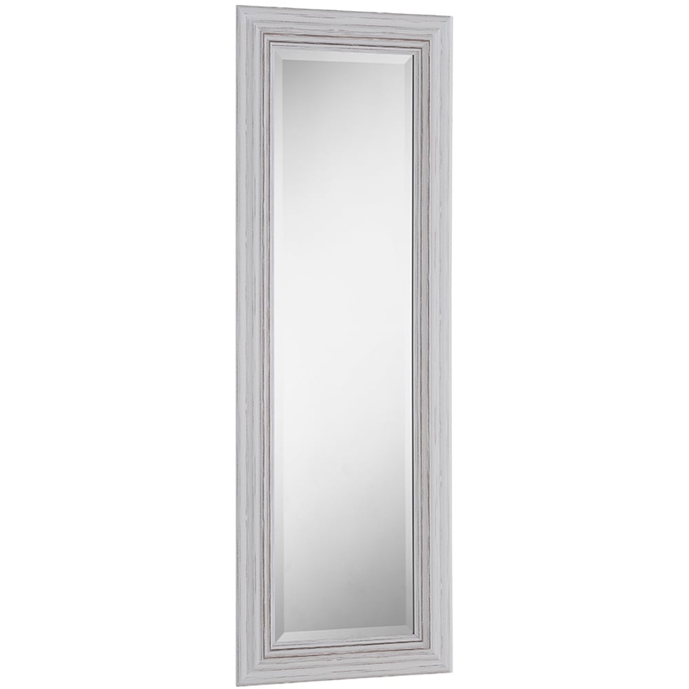 Yearn Distressed White Bevelled Dressing Mirror 128.5 x 44.5cm Image 1