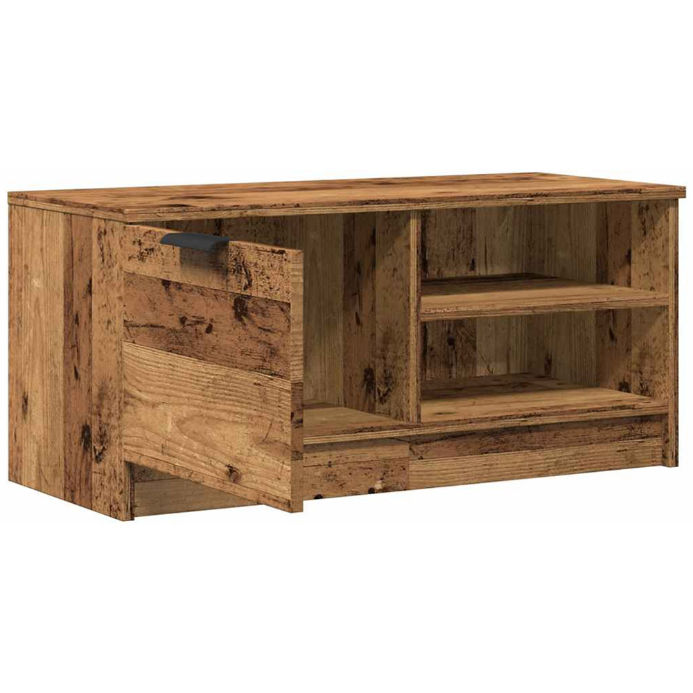 vidaXL Single Door 2 Open Shelf Old Wood TV Cabinet Image 8