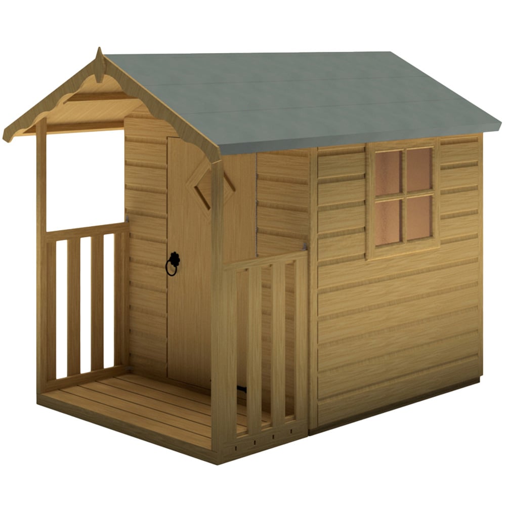Shire 4 x 4ft Hide Shiplap and Veranda Playhouse Image 1