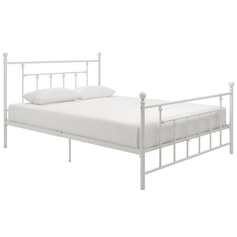 Dorel Manila King Size White Metal Bed Frame Image 2