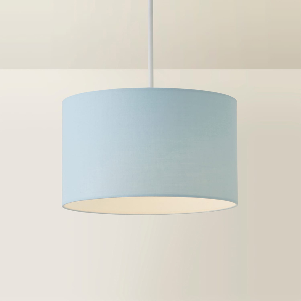 ValueLights Reni Duck Egg Fabric Small Drum Ceiling Lamp Shade Image 5