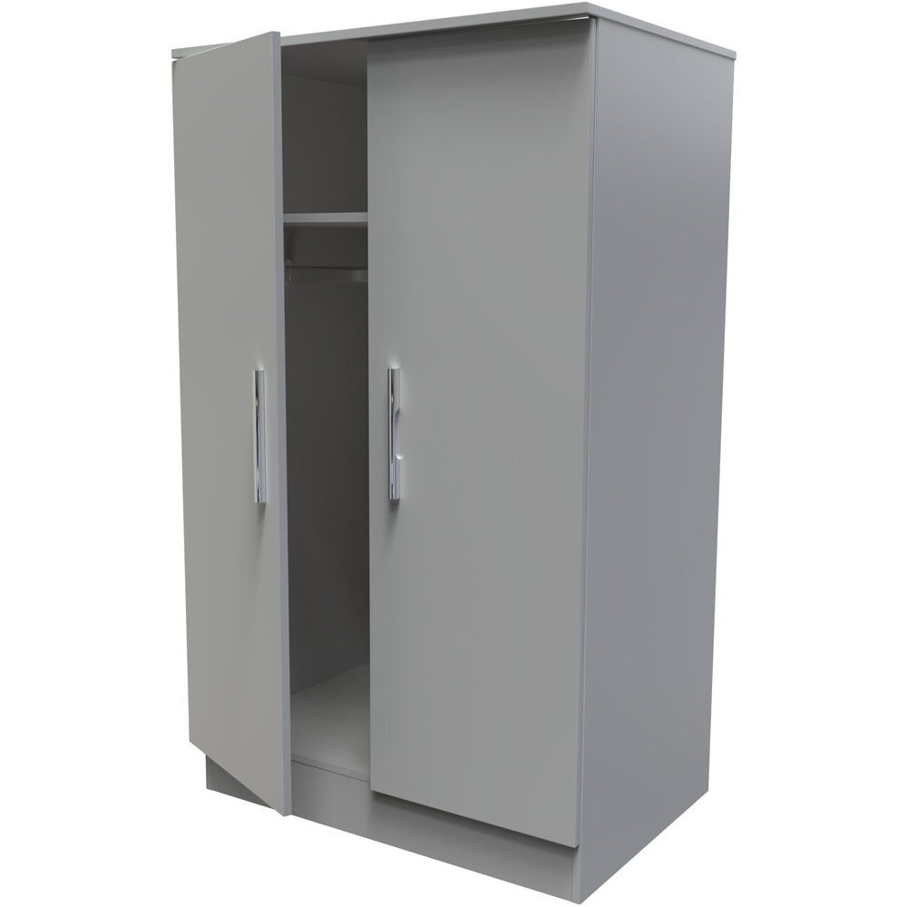Crowndale Contrast 2 Door Dusk Grey Midi Wardrobe Ready Assembled Image 5