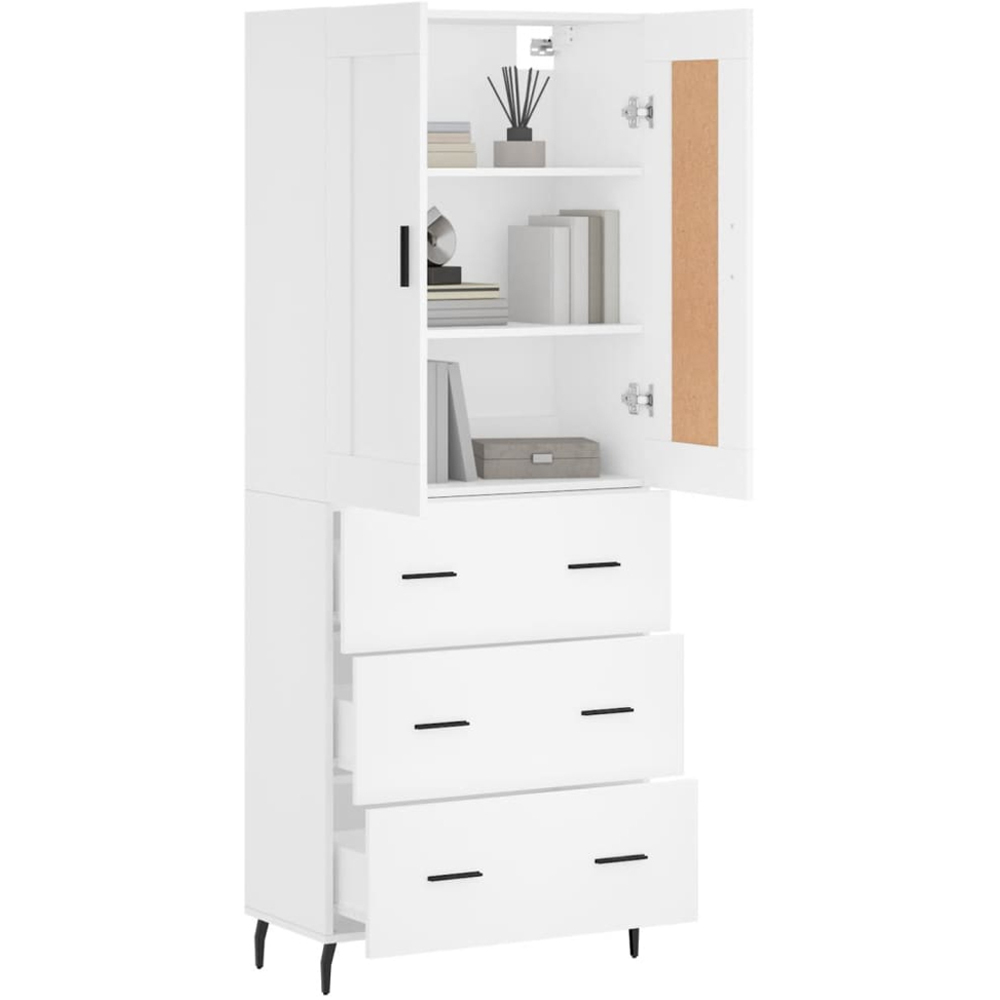 vidaXL 2 Door 3 Drawer White Highboard Image 3