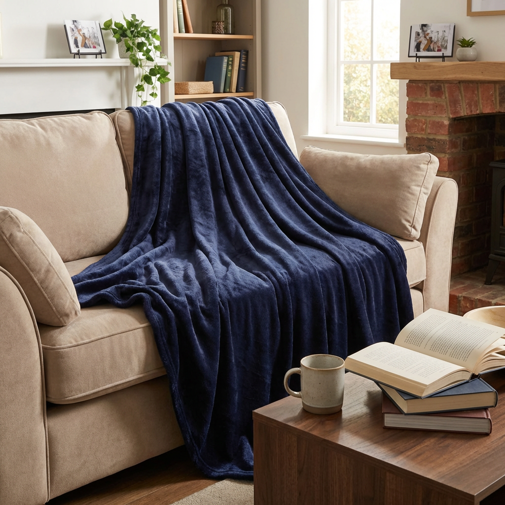Family Sized Throw - Navy Image 6