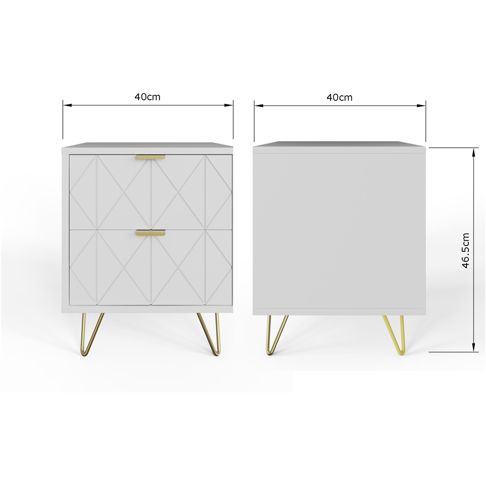 GFW Alora 2 Drawer White Bedside Table Image 9