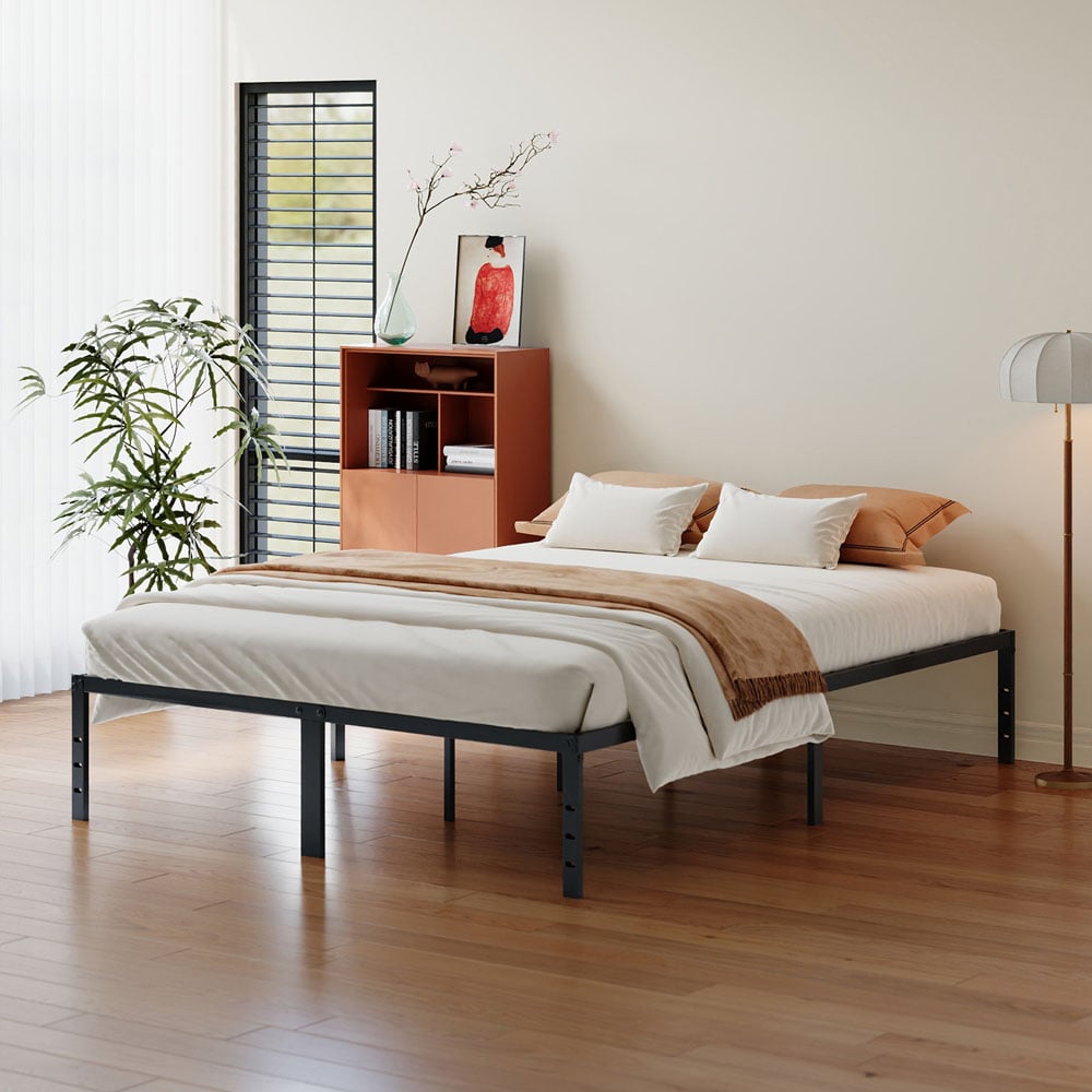 Living and Home King Size Black Metal Bed Frame Image 2