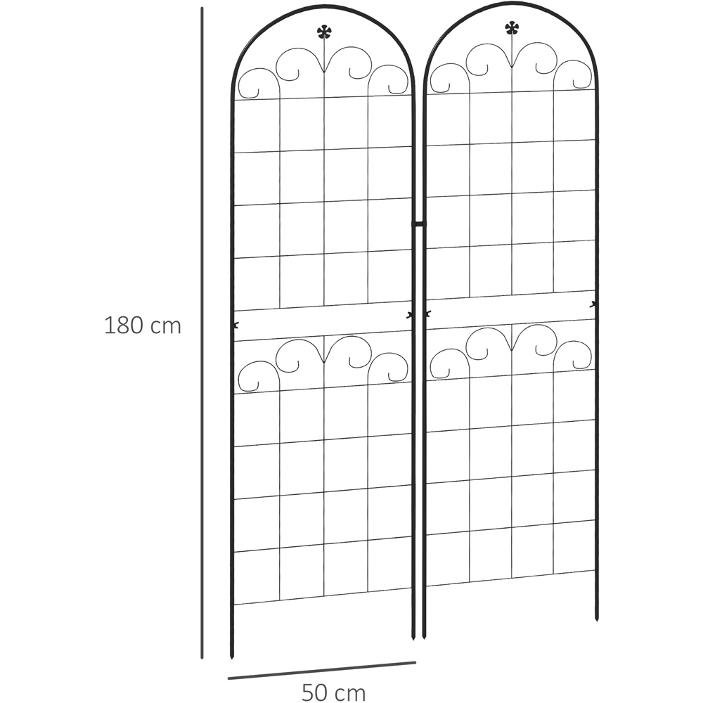 Outsunny Metal Floral Design Trellis Frames Garden Planter 2 Pack Image 7