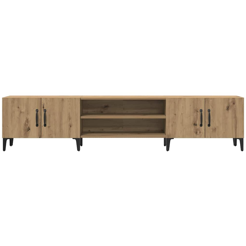 vidaXL 4 Door 2 Shelf Artisan Oak Wide TV Cabinet Image 4