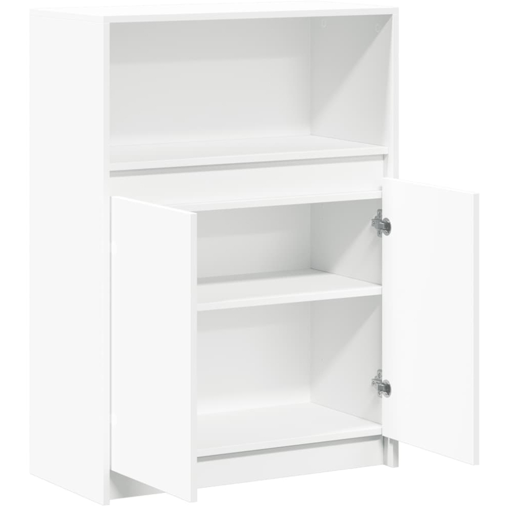 vidaXL 2 Door Single Open Shelf White LED Sideboard Image 5