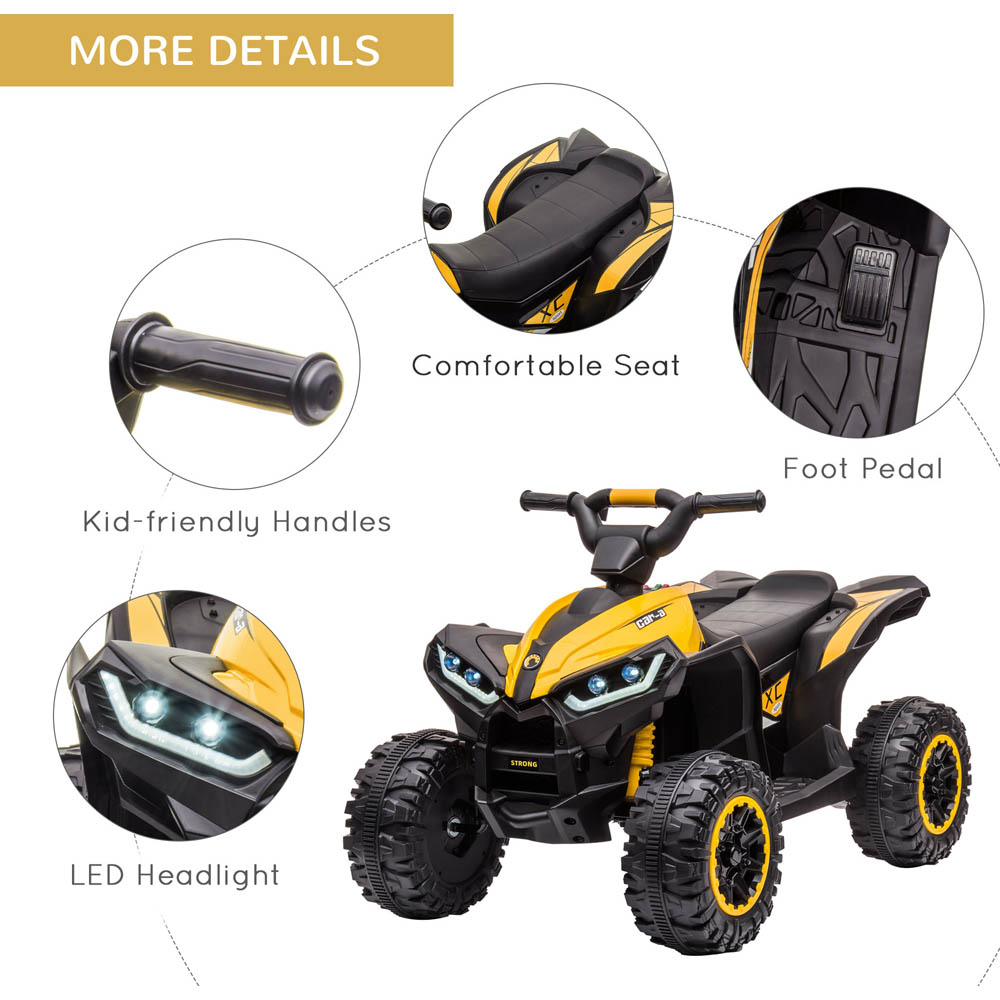 Tommy Toys Kids Ride On Electric Quad Bike Yellow 12V Image 4
