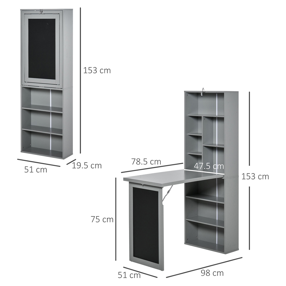 Portland Folding Office Desk Grey Image 7