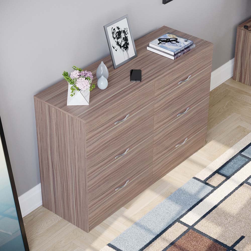 Vida Designs Riano 6 Drawer Walnut Chest of Drawers with Metal Handles Image 6