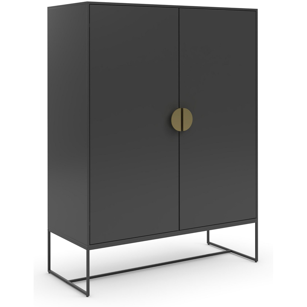 Loft24 Asia 2 Door Anthracite Particle Board Cabinet Image 2