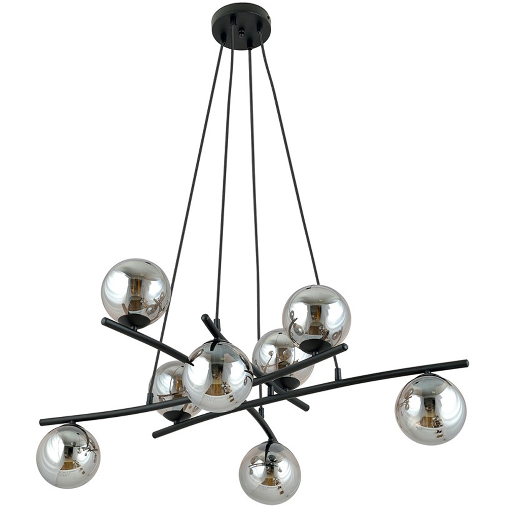 Emibig Essa 8 Light Graphite Shade Black E14 Ceiling Pendant Light Image 1