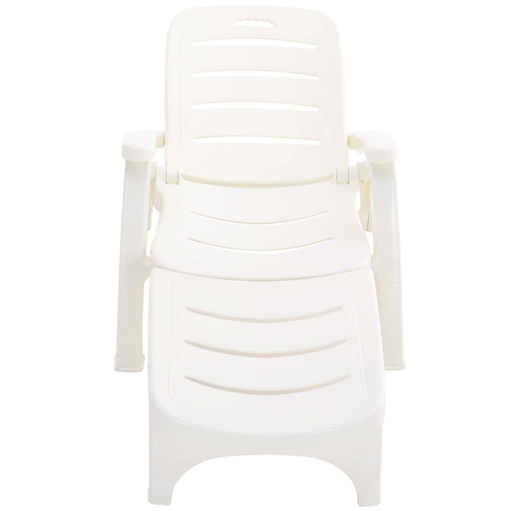 Living and Home Plastic Foldable Outdoor Lounger with Wheels Image 3