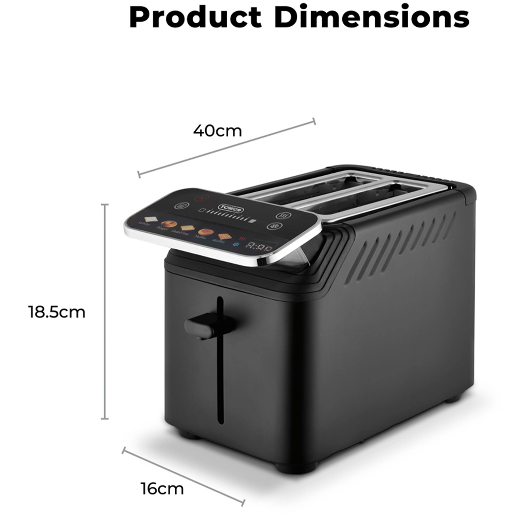 Tower Mirage EEJB342 Black 2 Slice Digital Toaster and 1.7L Variable Kettle Set Image 9