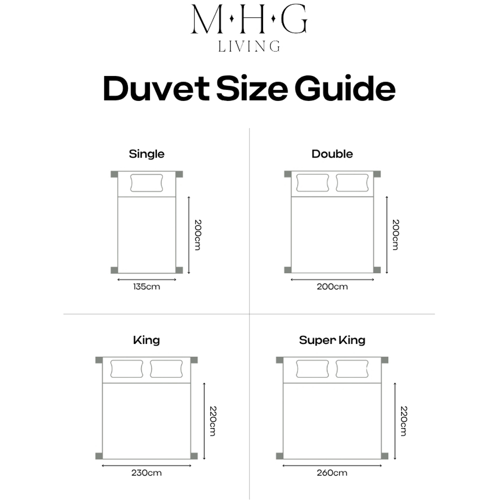 MHG Living Double White Lightweight Summer Hollowfibre Duvet and Pillow Set 1.5 Tog Image 9