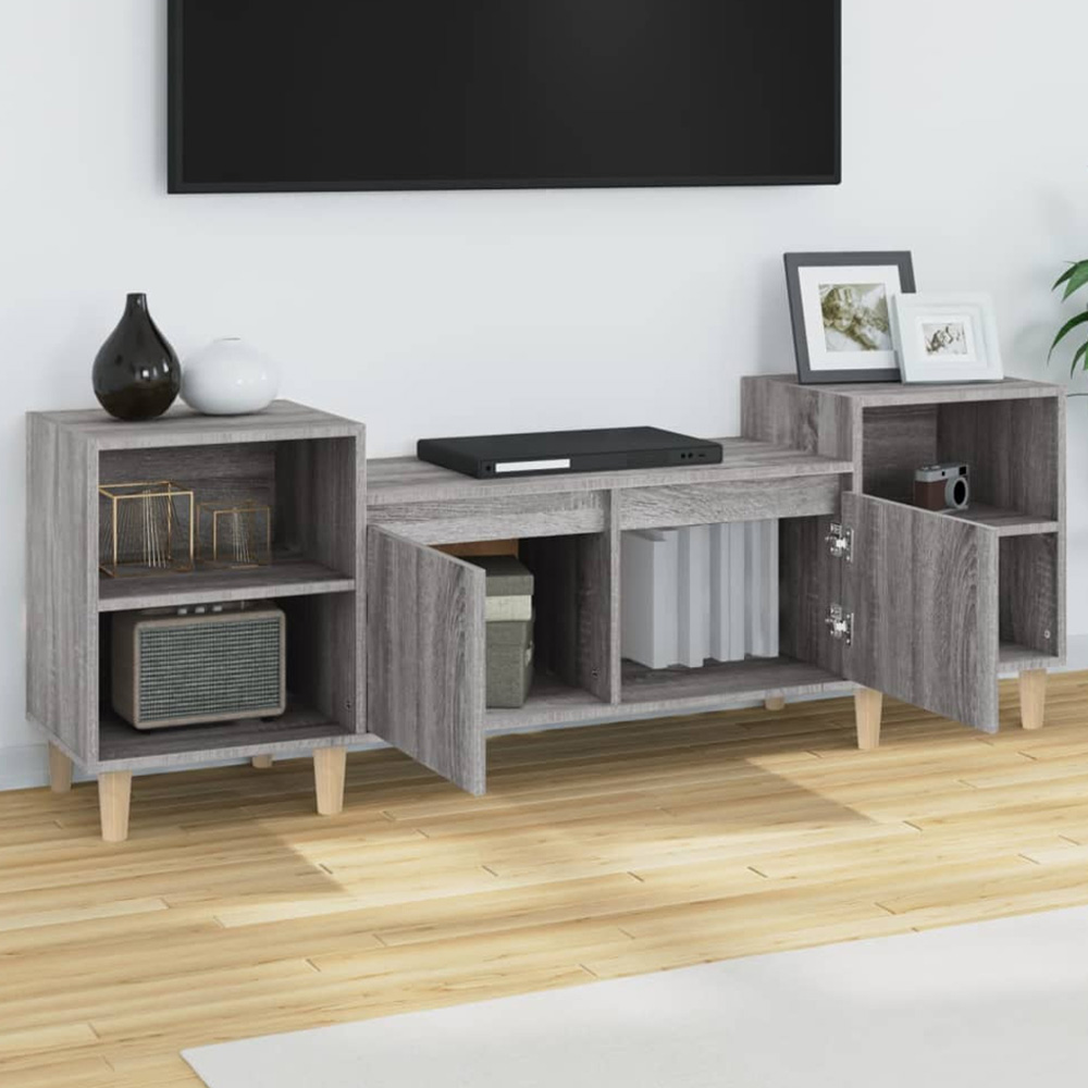 vidaXL 2 Door 4 Shelf Grey Sonoma TV Cabinet Image 1