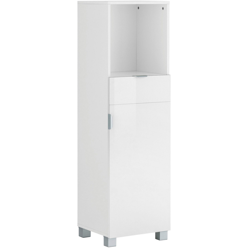 Loft24 Altas Single Door Single Drawer White Midi Cabinet Image 2