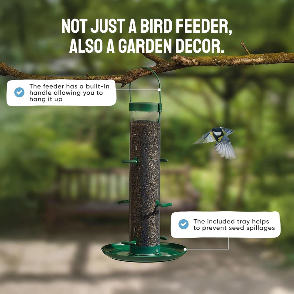 Happy Beaks Supa 4 Port Nyger Feeder with Tray Image 3