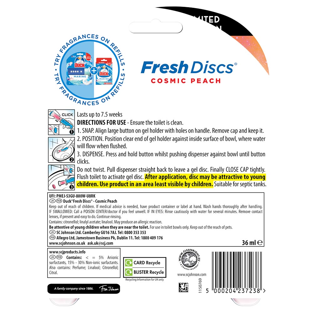 Duck Fresh Disc Holder Peach Blister Image 2