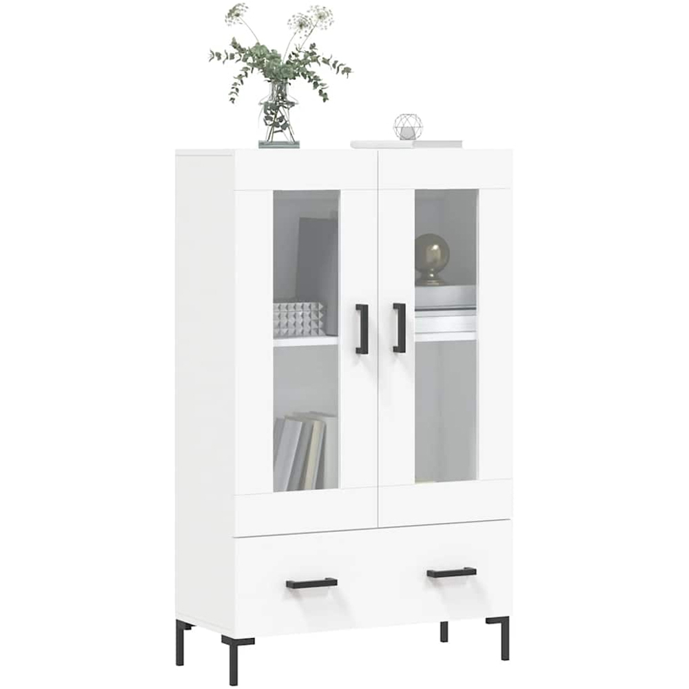 vidaXL 2 Door Single Drawer 2 Shelf White Highboard Image 3
