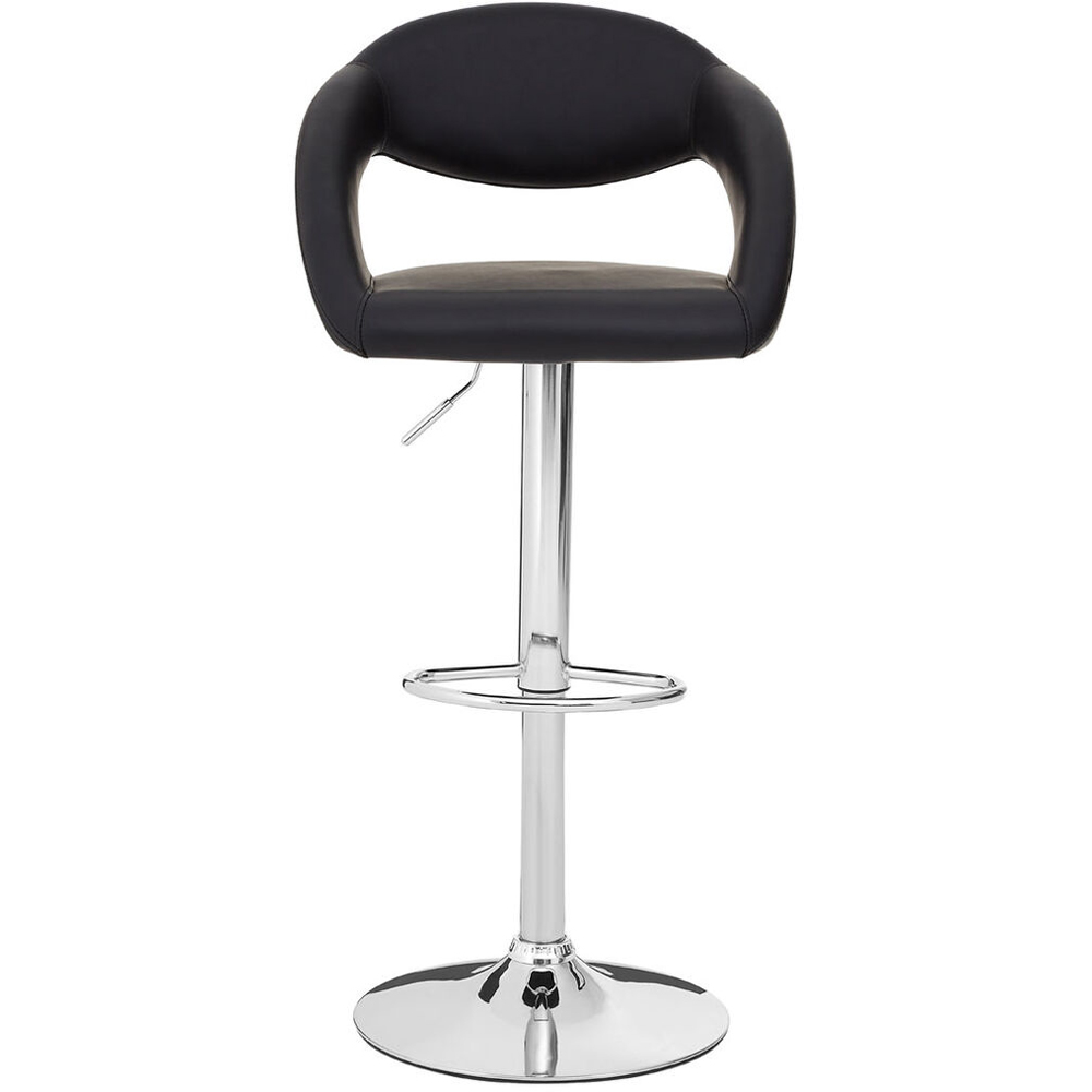 Premier Housewares Taylor Black Faux Leather Bar Chair Image 2