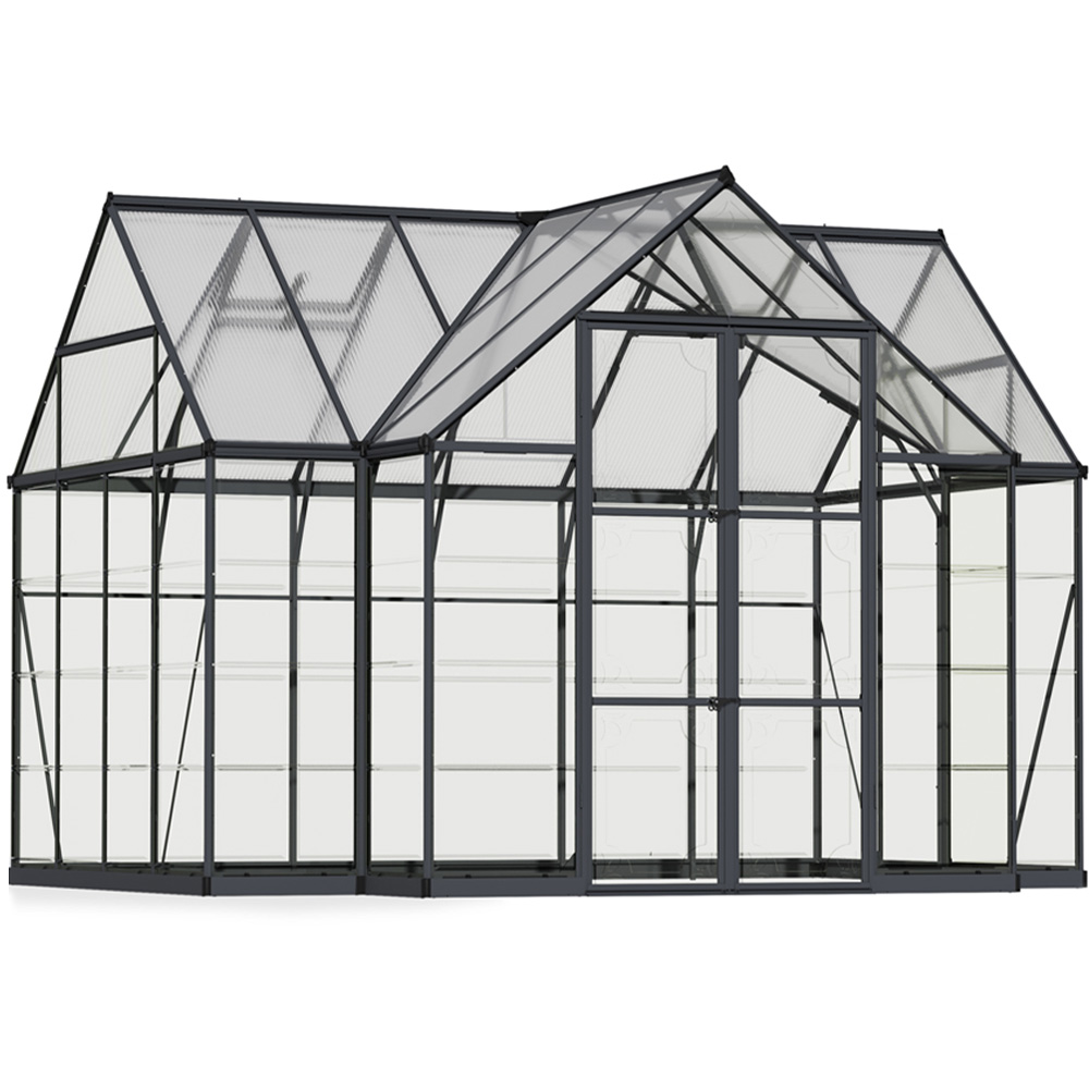 Palram Canopia Victory Orangery Grey Aluminium Polycarbonate 10 x 12ft Greenhouse Image 1