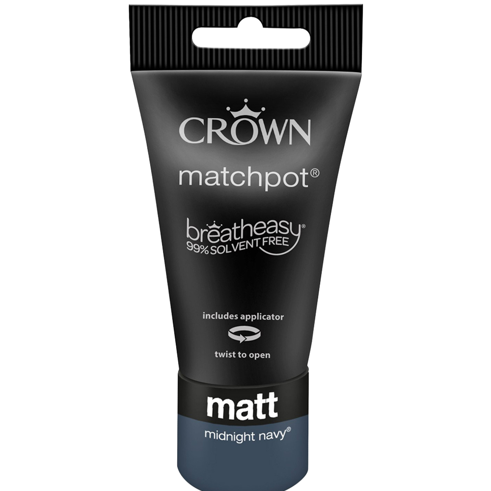 Crown Breatheasy Midnight Navy Matt Feature Wall Tester Pot 40ml Image