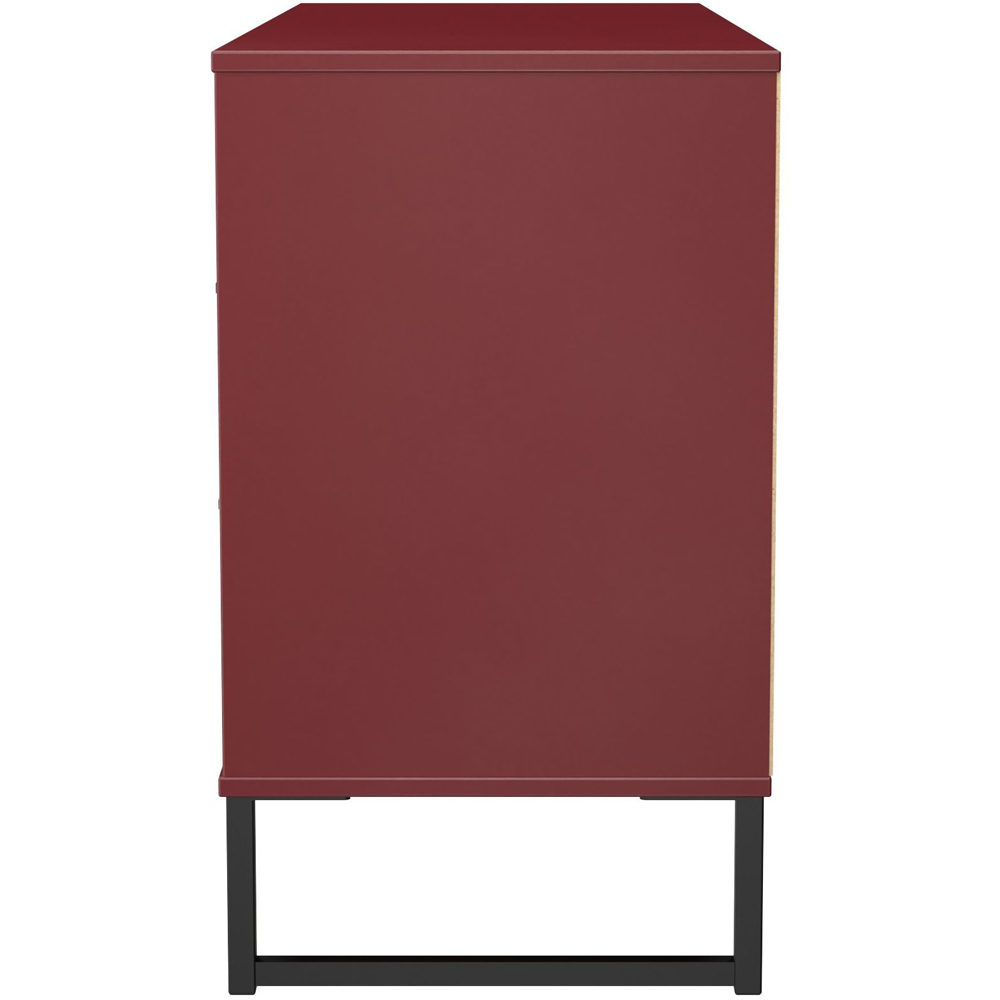Crowndale Hong Kong 6 Drawer Red Matt Wide Chest of Drawers Ready Assembled Image 4