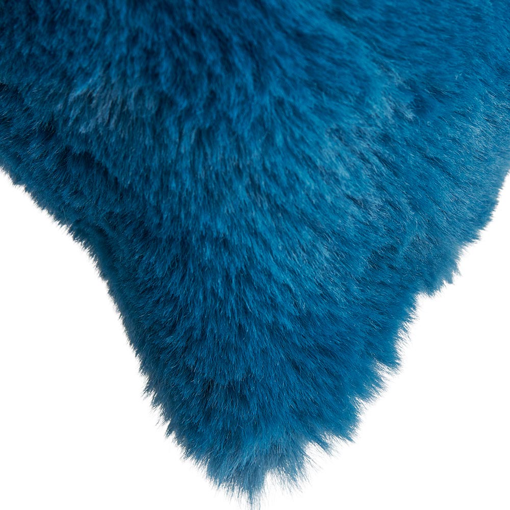 Wilko Teal Faux Fur Cushion 55 x 55cm Image 4
