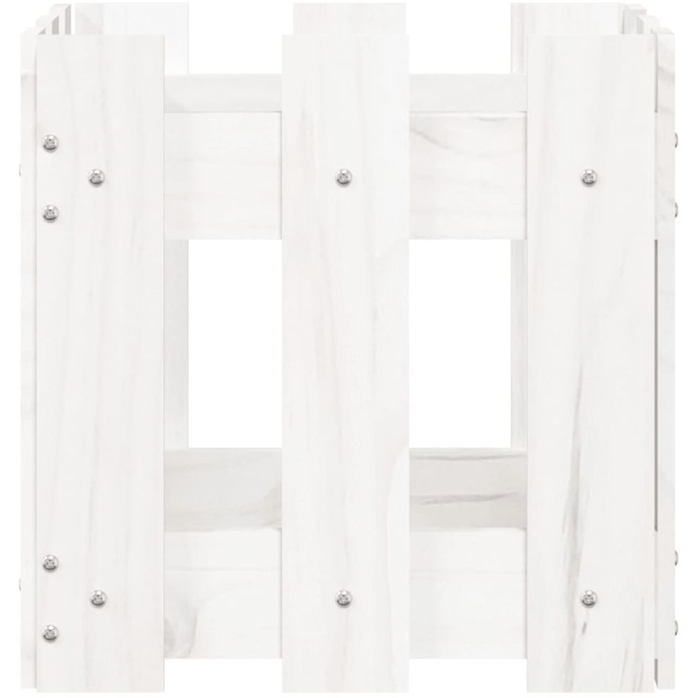 vidaXL White Solid Pine Wood Square Garden Planter 30cm Image 2