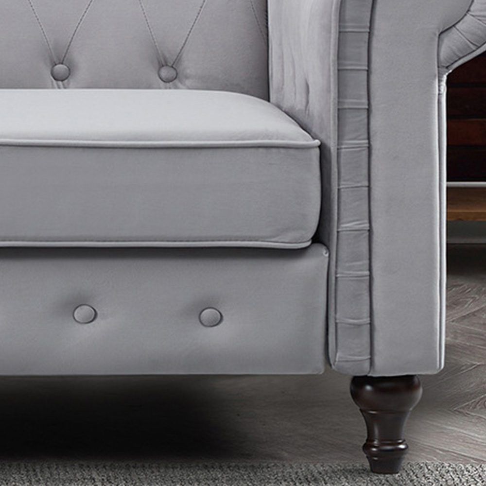 Pelham 2 Seater Grey Velvet Sofa Image 3