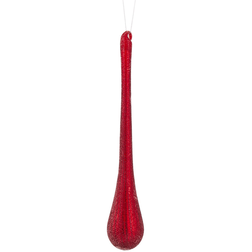 Frosted Ruby Icicle Droplet - Ruby Red Image 3