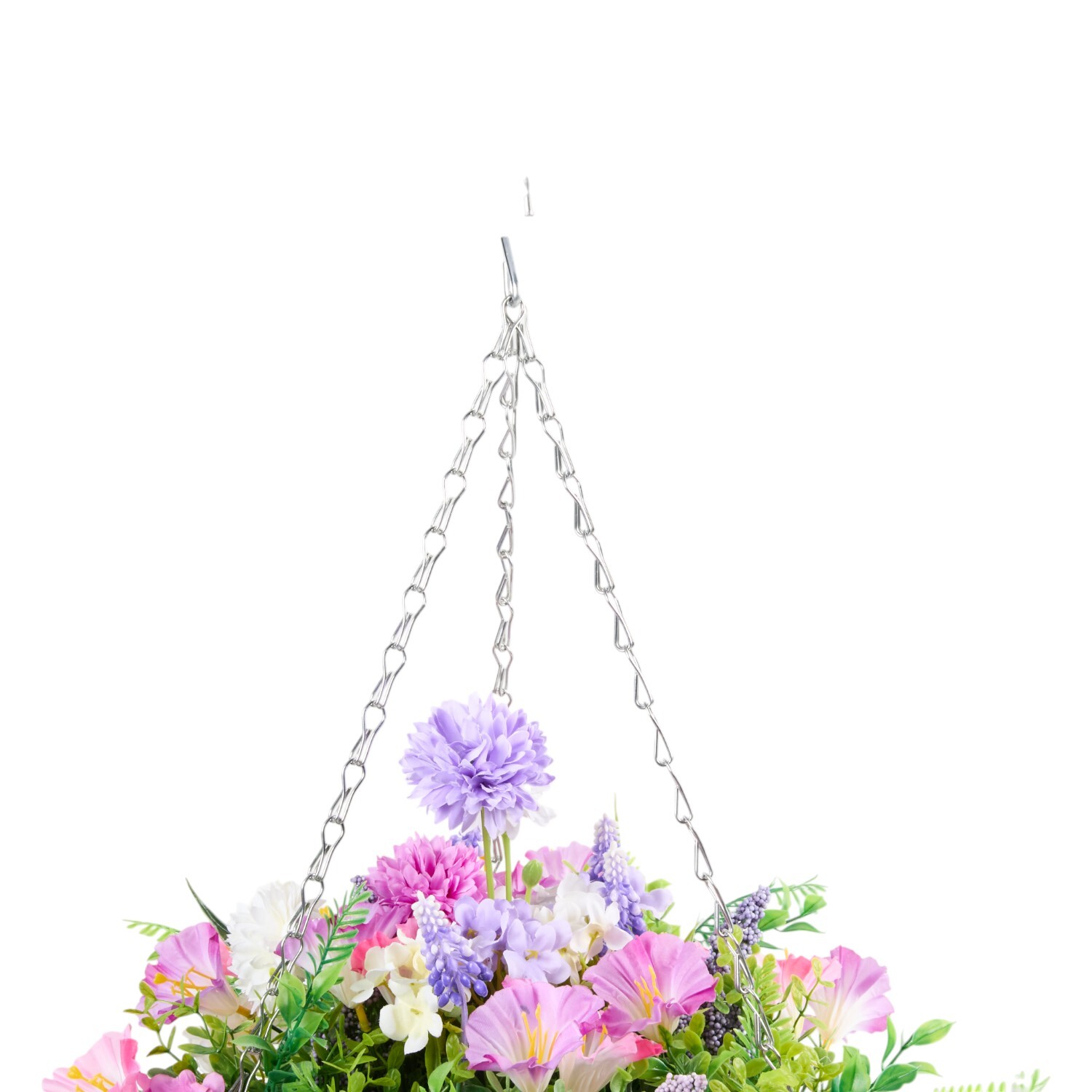 Meadow Hanging Artificial Flower Basket Image 3