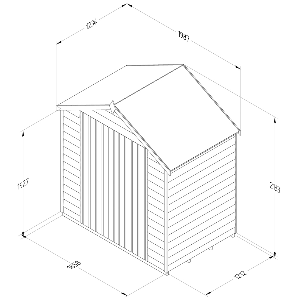 Forest Garden 6 x 4ft Double Door Pressure Treated Overlap Apex Shed Image 6