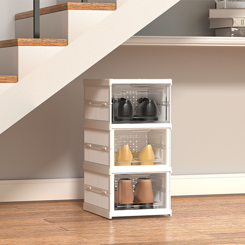 Living and Home 3-Tier Foldable Shoe Storage Box Unit Image 6