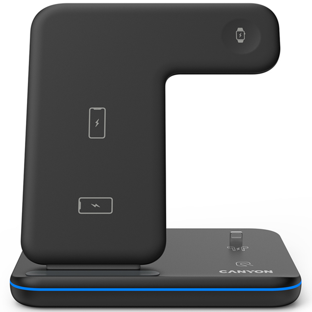 Canyon WS-302 3 in 1 Black Wireless Charger 15W Image 2