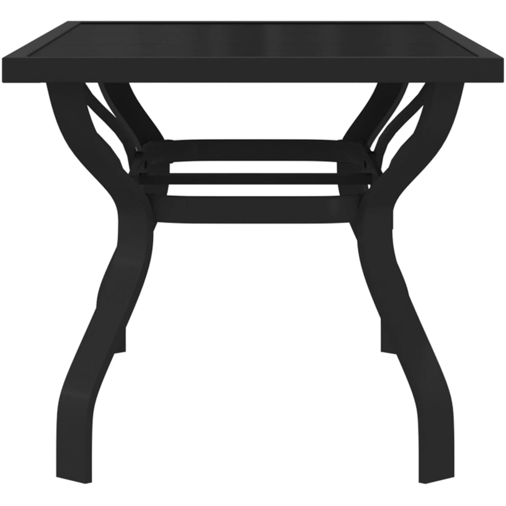vidaXL 4 Seater Metal Rectangular Garden Dining Table Black Image 4