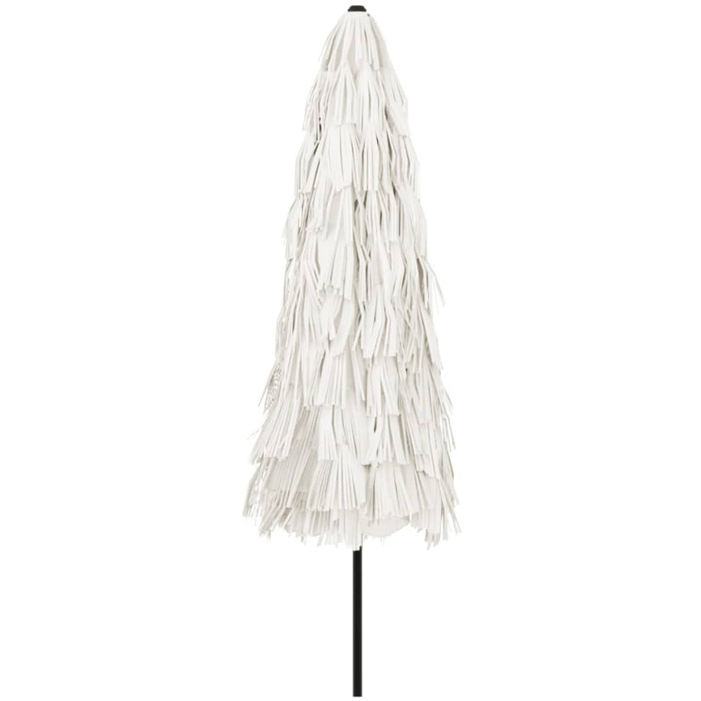 vidaXL White Straw Top Garden Parasol with Steel Pole 3.2m Image 5