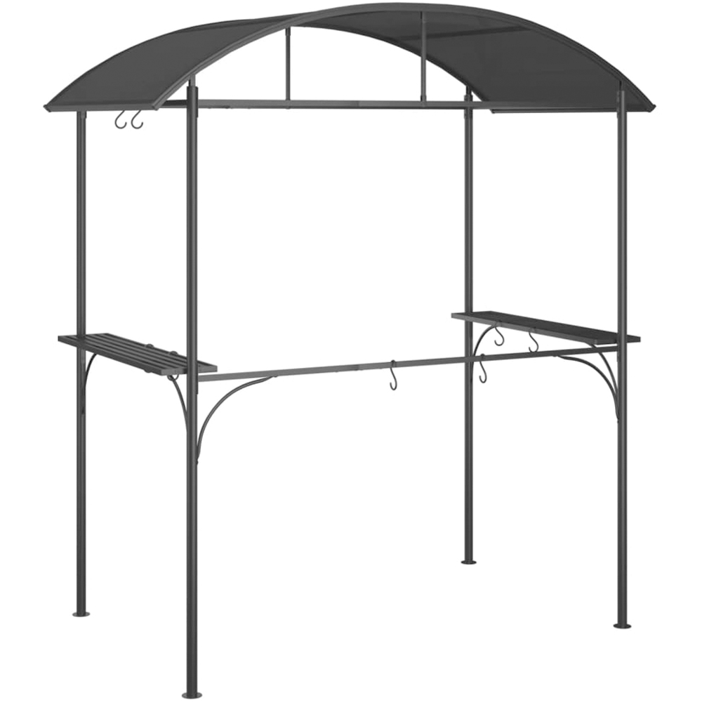 vidaXL 1 x 2m Anthracite BBQ Gazebo with Side Shelves Image 5