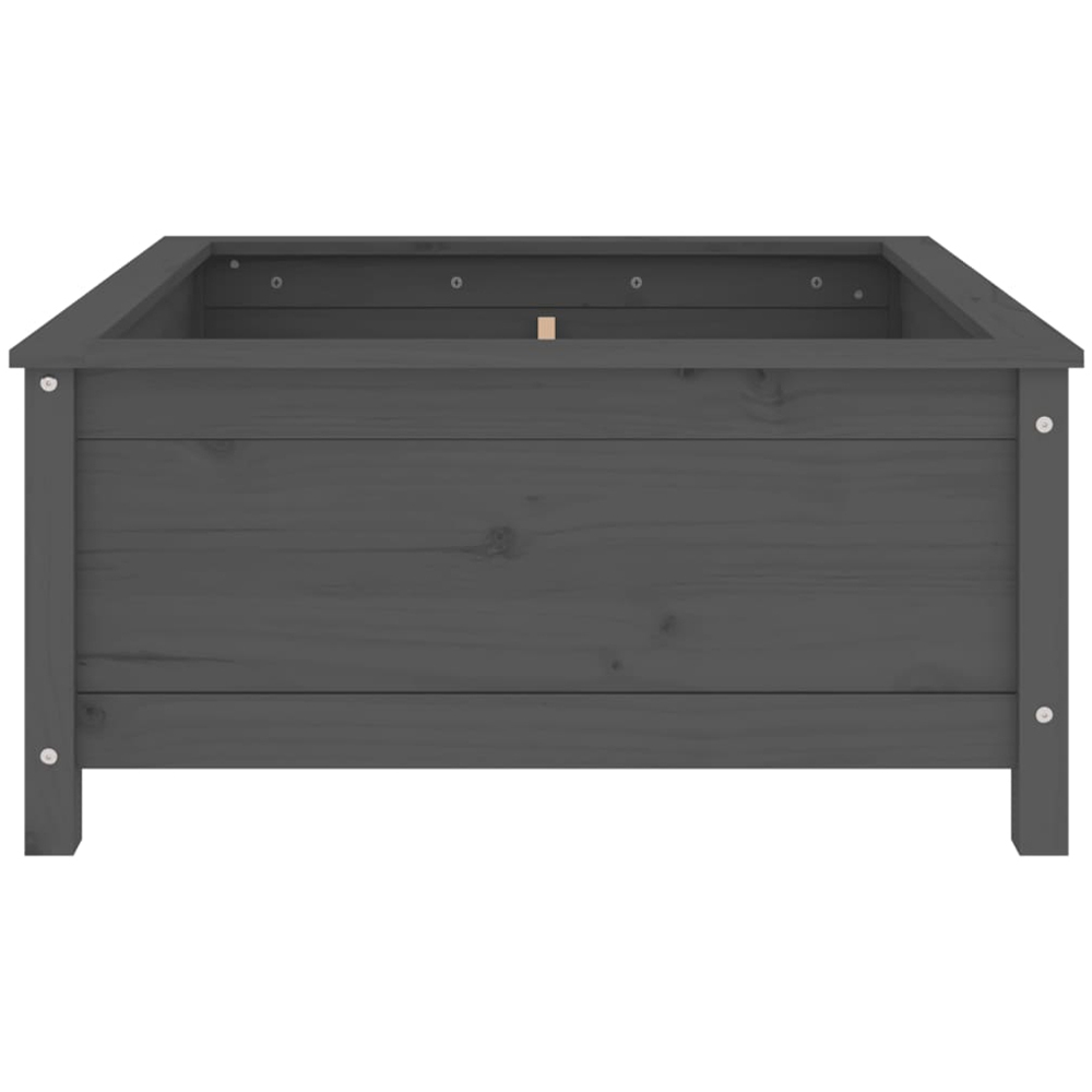 vidaXL Grey Solid Pine Wood Garden Planter 82.5 x 82.5 x 39cm Image 3