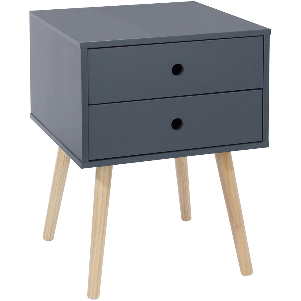 Scandia 2 Drawer Midnight Blue Bedside Table Image 3